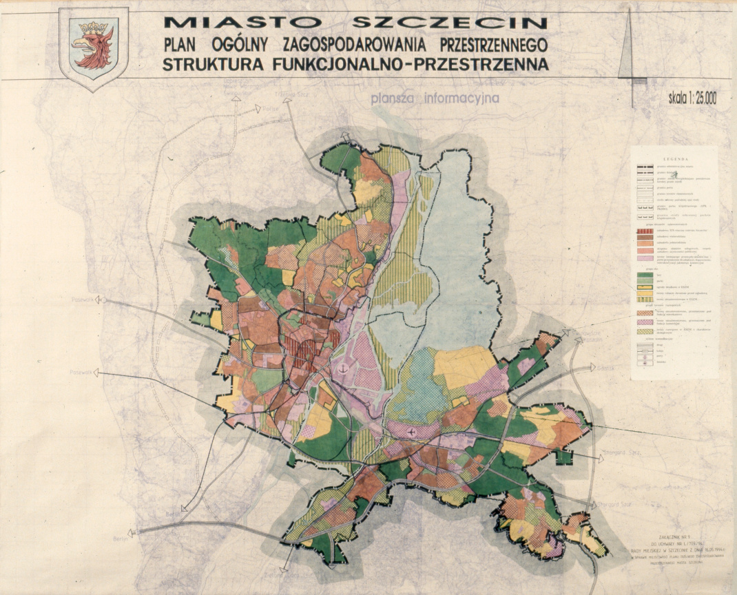 Plany historyczne rozwoju przestrzennego Szczecina - 1994 r.